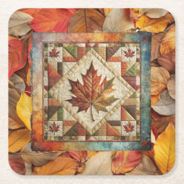 Porta-copo De Papel Quadrado Folhagem de outono Colorida Folhagem de outono Fol