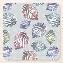 Porta-copo De Papel Quadrado Folhas de abertura sobre fundo de cinza leve