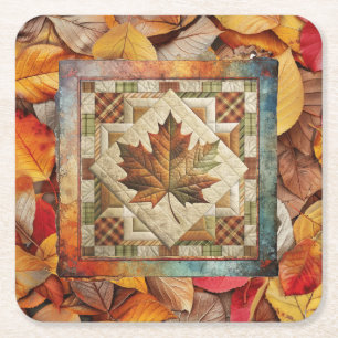 Porta-copo De Papel Quadrado Folhas do outono caem Porta copos de papel folha