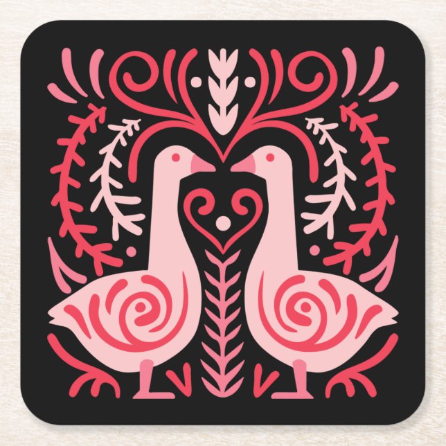 Porta-copo De Papel Quadrado Folk Art V.01 (Frente)