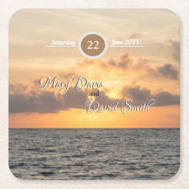 Porta-copo De Papel Quadrado Folly Beach Morning Portas copos de Papel Casado