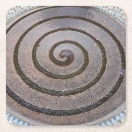 Porta-copo De Papel Quadrado Fonte de Água Espiral - Koln, Alemanha - Porta cop