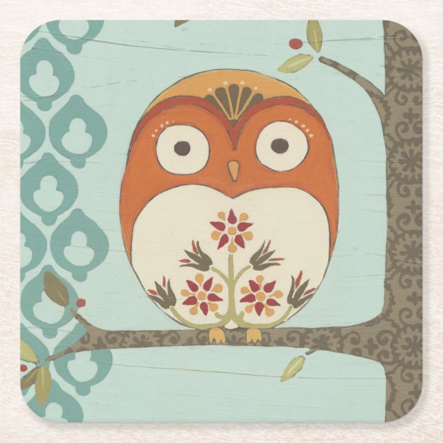 Porta-copo De Papel Quadrado Forest Whimsy I (Frente)