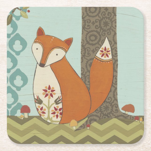 Porta-copo De Papel Quadrado Forest Whimsy IV (Frente)