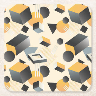 Porta-copo De Papel Quadrado Formas, caixas, cubos e triângulos tridimensionais