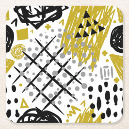 Porta-copo De Papel Quadrado Formas de Abstrato de Arte Coloridas Modernas