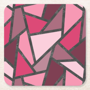 Porta-copo De Papel Quadrado Formas de vidro cor-de-rosa