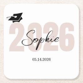 Porta-copo De Papel Quadrado Formatura Personalizada Turma de 2026
