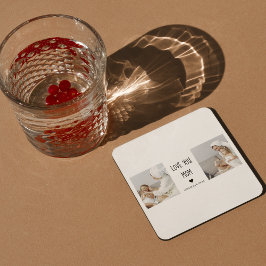 Porta-copo De Papel Quadrado Foto de Colagem Moderna Te Ama Mãe Melhor Presente