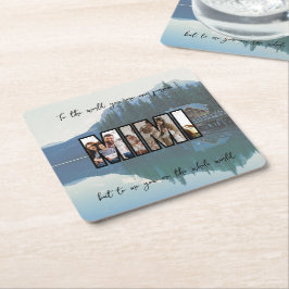 Porta-copo De Papel Quadrado Foto de Família Personalizada Fofa