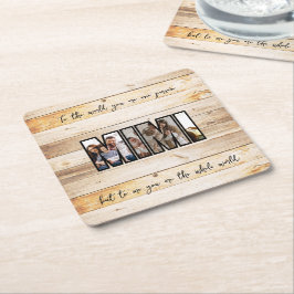 Porta-copo De Papel Quadrado Foto de Família Personalizada Fofa