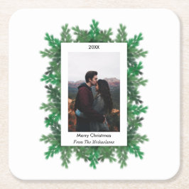 Porta-copo De Papel Quadrado Foto de Ramais de Árvore de Natal