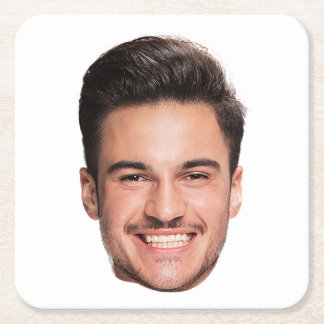 Porta-copo De Papel Quadrado Foto de Rosto Personalizada