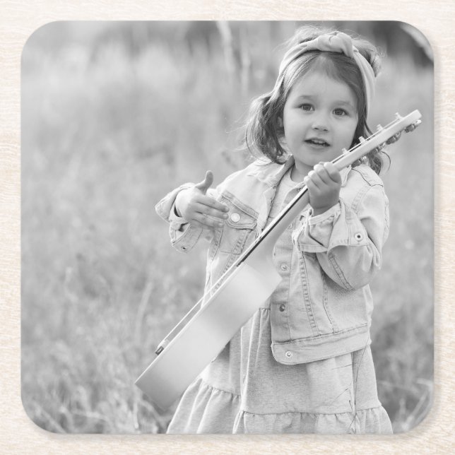 Porta-copo De Papel Quadrado Foto personalizada (Frente)