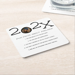 Porta-copo De Papel Quadrado Foto personalizada de fatos de diversão de gradaçã