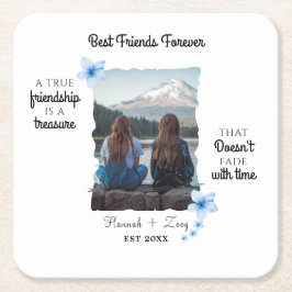 Porta-copo De Papel Quadrado Foto personalizada dos melhores amigos do mundo