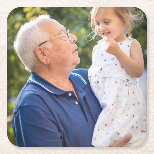 Porta-copo De Papel Quadrado Foto personalizada personalizada (Frente)