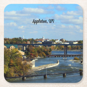 Porta-copo De Papel Quadrado fotografia da paisagem de Appleton, Wisconsin