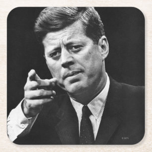 Porta-copo De Papel Quadrado Fotografia de John F. Kennedy 3