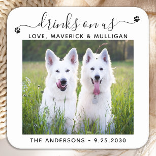 Porta-copo De Papel Quadrado Fotografias Personalizadas No Casamento De Pet Do 