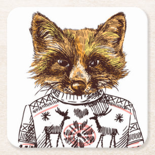 Porta-copo De Papel Quadrado Fox vestido Foxy