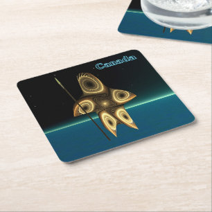Porta-copo De Papel Quadrado Fractal Inuit Hunter - Canadá