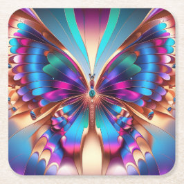 Porta-copo De Papel Quadrado Fragmentos de Mariposa