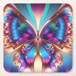 Porta-copo De Papel Quadrado Fragmentos de Mariposa