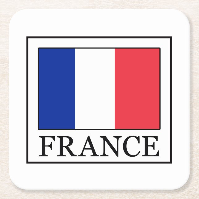 Porta-copo De Papel Quadrado França (Frente)