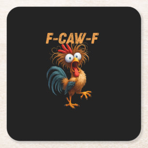 Porta-copo De Papel Quadrado Frango F-Caw-F Engraçado Frango F-Caw-F Estético C