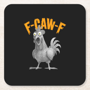 Porta-copo De Papel Quadrado Frango F-Caw-F engraçado Frango F-Caw-F Retro Clás