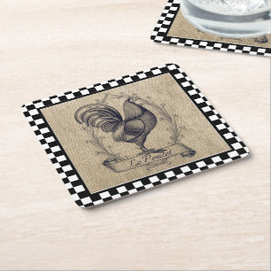 Porta-copo De Papel Quadrado Frango francês venenoso no quadro de controle