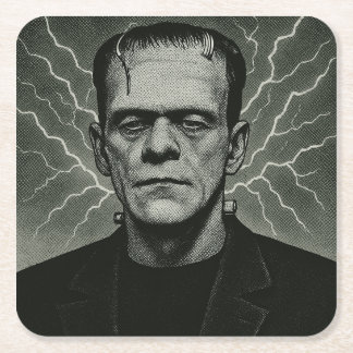 Porta-copo De Papel Quadrado Frankenstein Electricity Art