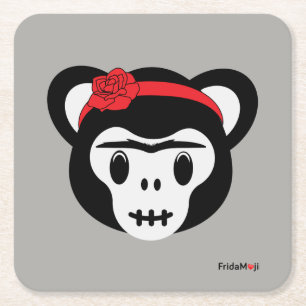 Porta-copo De Papel Quadrado Frida Kahlo FridaMoji - Dia do Macaco Morto