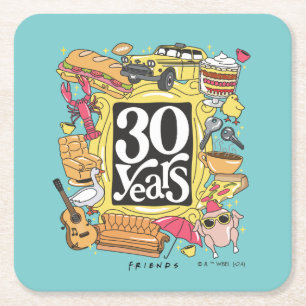 Porta-copo De Papel Quadrado FRIENDS™   30 Anos Gráfico