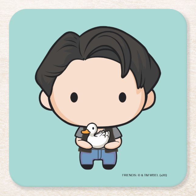 Porta-copo De Papel Quadrado FRIENDS™ | Joey Chibi (Frente)