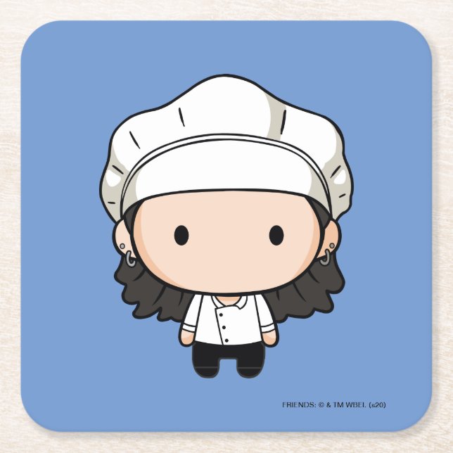 Porta-copo De Papel Quadrado FRIENDS™ | Monica Chibi (Frente)