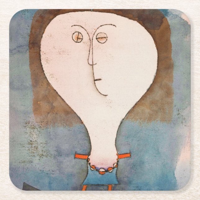 Porta-copo De Papel Quadrado Fright of a Girl, Klee (Frente)