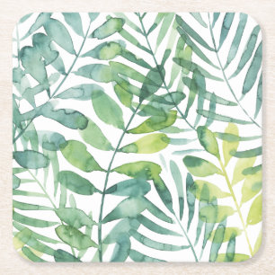 Porta-copo De Papel Quadrado Frond Waltz - Folhas Palm Frond