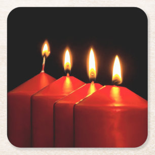Porta-copo De Papel Quadrado Frota de Velas de Natal