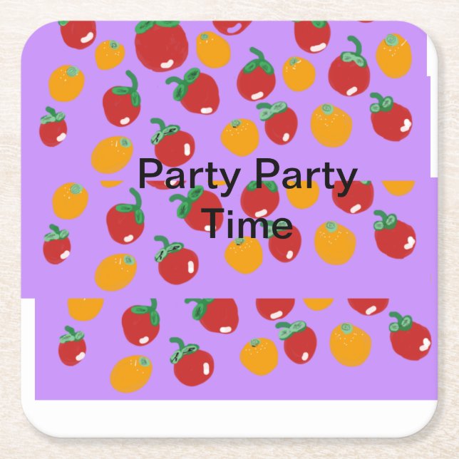 Porta-copo De Papel Quadrado Fruity Delights (Frente)