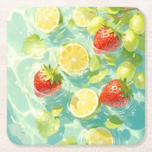 Porta-copo De Papel Quadrado Fruta