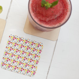 Porta-copo De Papel Quadrado Fruta Dois-tti Frutti 2º Aniversário