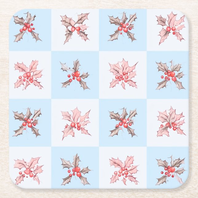 Porta-copo De Papel Quadrado Fruta que me lembra do inverno (Frente)