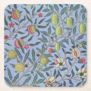 Porta-copo De Papel Quadrado Fruta William Morris Pomegranate Ornamento Azul