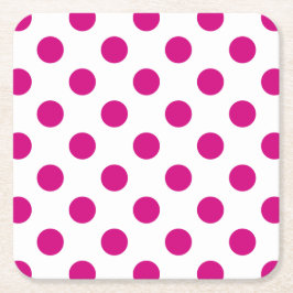 Porta-copo De Papel Quadrado Fuchsia bolinhas