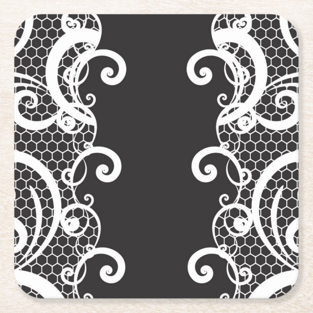 Porta-copo De Papel Quadrado Fundo 1 do laço (Frente)