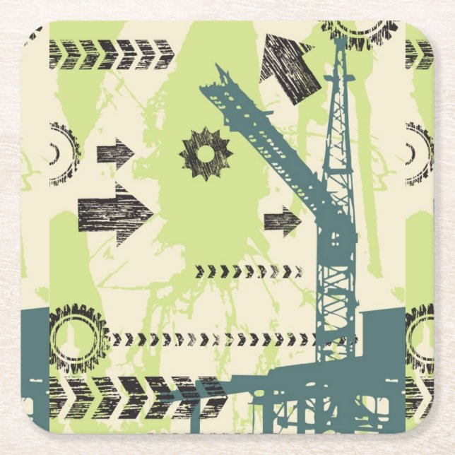 Porta-copo De Papel Quadrado Fundo abstrato da olá!-tecnologia (Frente)