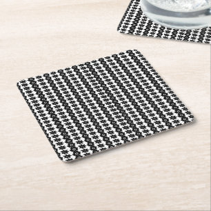 Porta-copo De Papel Quadrado Fundo abstrato de pontos em preto e branco impress