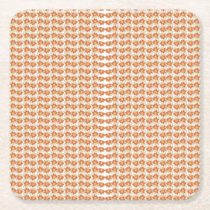 Porta-copo De Papel Quadrado Fundo Cativante de Quadrados Laranja e Branco